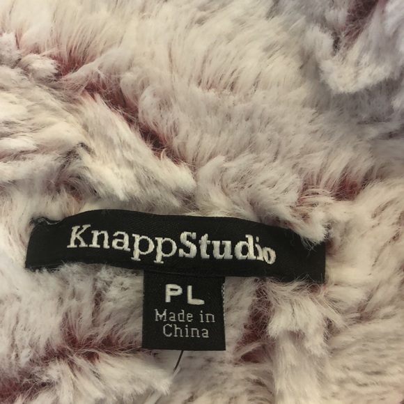 NWT Knapp Studio Fleece Fuzzy Soft Pull Over Hoodie Womens Pink Size PL - Picture 9 of 12